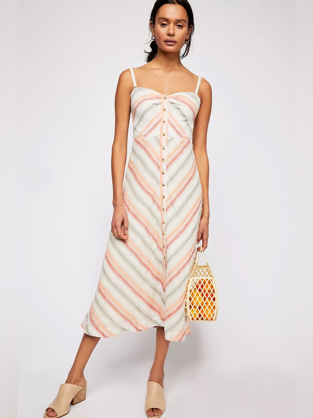 Free People Striking Striped Midi Dress